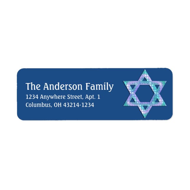 Glittery Star von David Hanukkah Address Labels d8 (Vorne)
