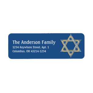 Glittery Star von David Hanukkah Address Labels d9