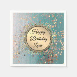 Glittery Stardust auf Blue Aquamarin Serviette