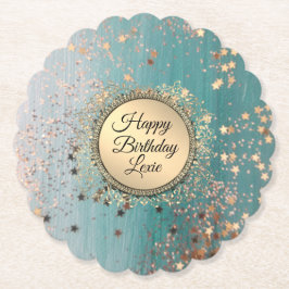 Glittery Stardust auf Blue Aquamarin Untersetzer