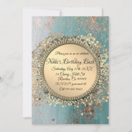 Glittery Stardust auf Blue Personalisiert Birthday Einladung