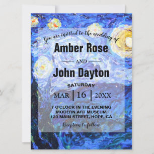 Glittery Starry Night Custom Wedding Einladungen