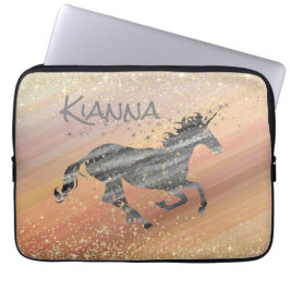 Glittery Starry Unicorn Laptopschutzhülle