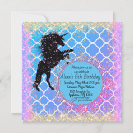 Glittery Starry Whimsical Unicorn Geburtstag Karte