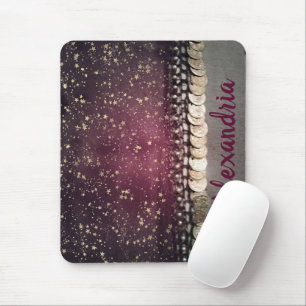 Glittery Stars Lila Sinti und Roma Angesagt Scarf Mousepad