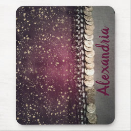 Glittery Stars Lila Sinti und Roma Angesagt Scarf Mousepad