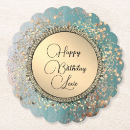 Glittery Stars Whimsical Geburtstag Personalisiert Untersetzer