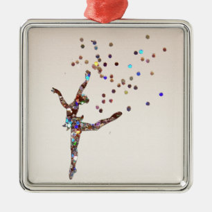 Glittery Tänzer Ornament Aus Metall