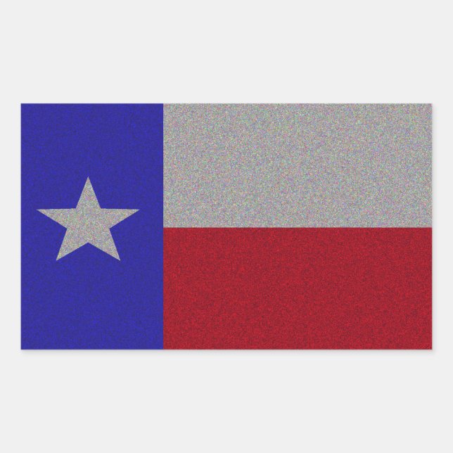 Glittery Texas Flag Rechteckiger Aufkleber (Vorderseite)