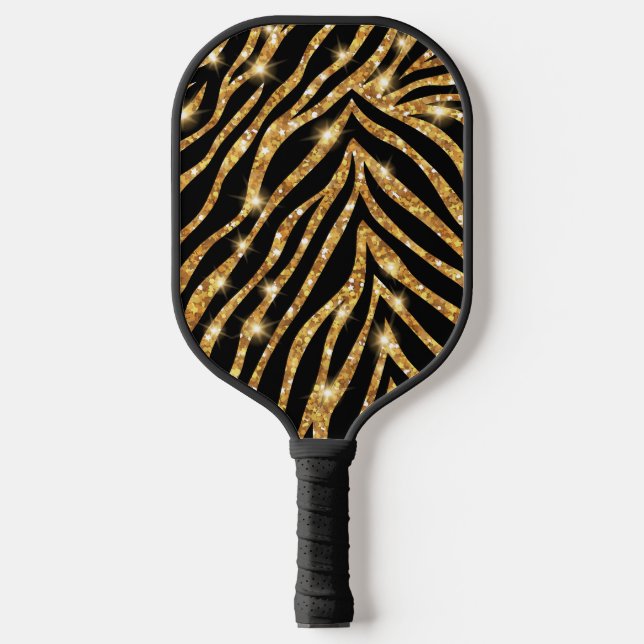 Glittery Zebra Pattern Pickleball Schläger (Vorderseite)