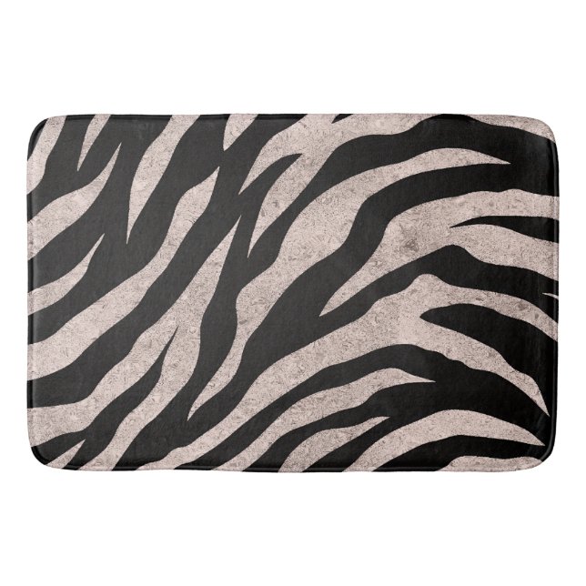 Glittery Zebra Stripes Pattern Badematte (Vorderseite)