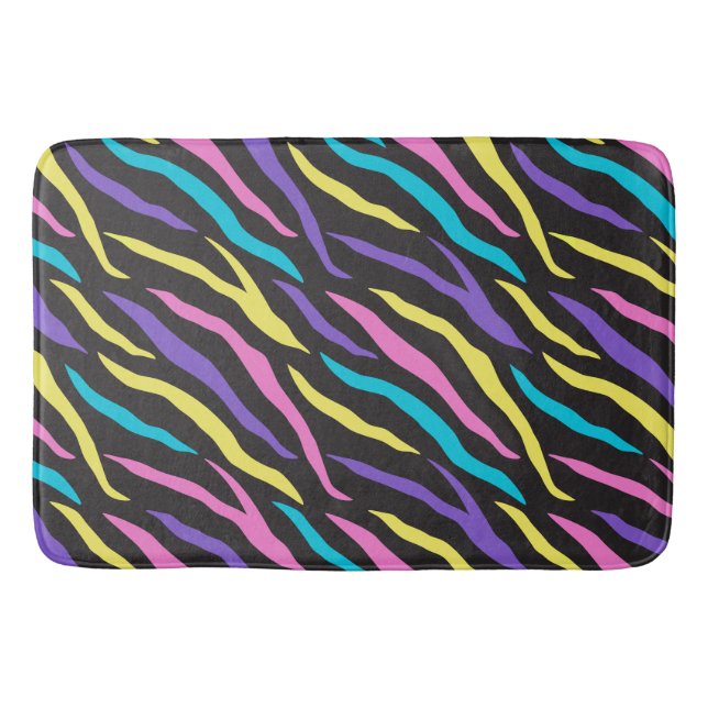 Glittery Zebra Stripes Pattern Badematte (Vorderseite)