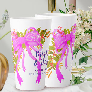 Glitting Pink Ribbon Weihnachten Milchtasse