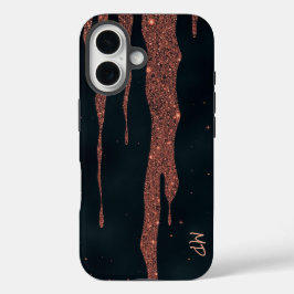 Glitting Rose Gold Tropfen iPhone 16 Hülle