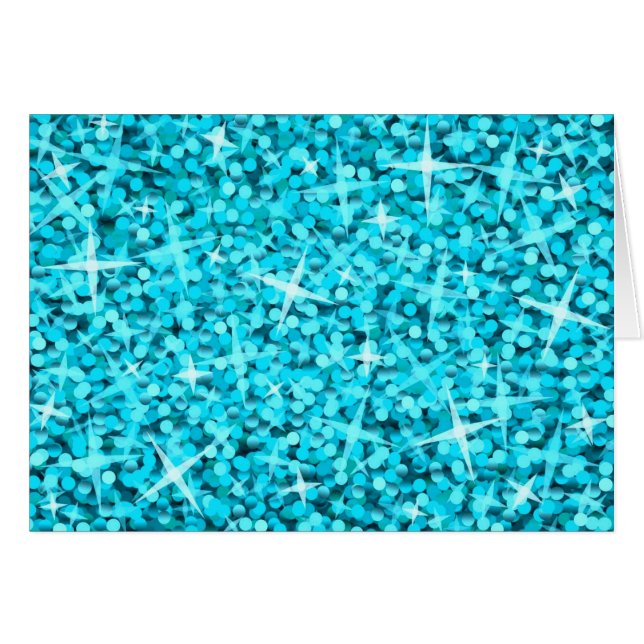Glitz Blue Grußkarte (Vorderseite (Horizontal))