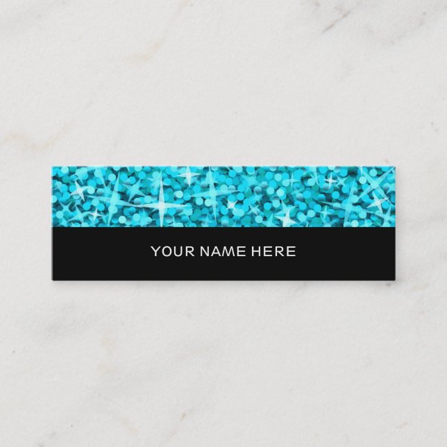 Glitz Blue Visitenkarte schwarz (Vorderseite)