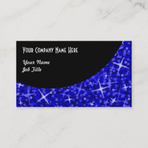 Glitz Dark Blue Black Curve Visitenkartenvorlage Visitenkarte