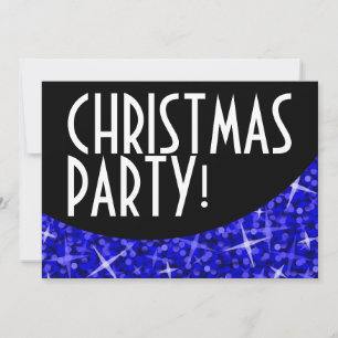Glitz Dark Blue Black-Kurve 'Christmas Party' Einladung