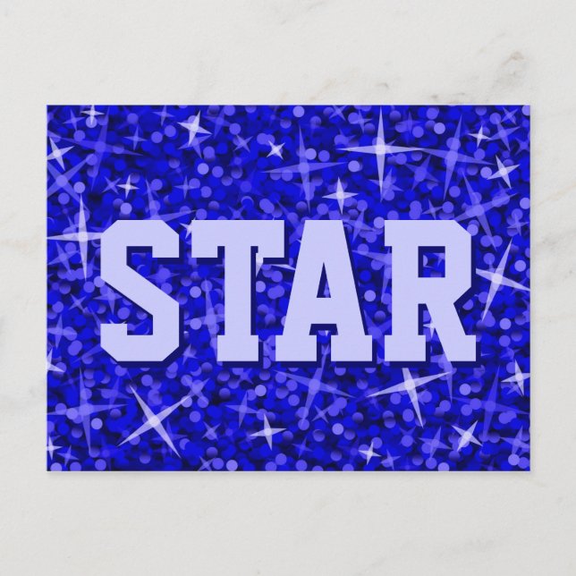 Glitz Dark Blue 'STAR' Postkarte (Vorderseite)
