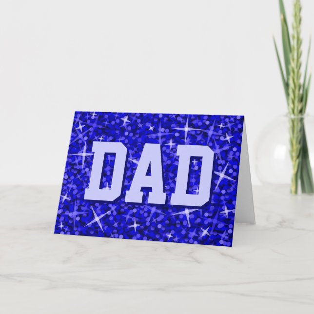 Glitz Dark Blue "VATER" Grüße Karte (Vorderseite)