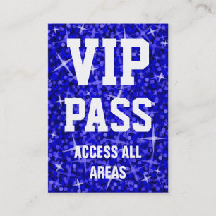 Glitz Dark Blue "VIP PASS" Visitenkartenverkubby Visitenkarte