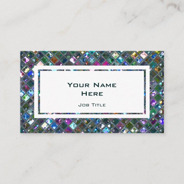 Glitz deckt das mehrfarbige Rechteck mit 2 Weiß Visitenkarte (Vorderseite)