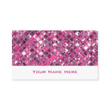 Glitz deckt Pink 1 Visitenkarteweiß mit Ziegeln