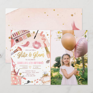 Glitz Glam Glamour Party Wellness-Center Girl Make Einladung