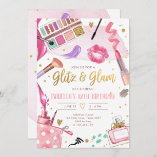 Glitz Glam Glamour Wellness-Center Party Girl Make Einladung