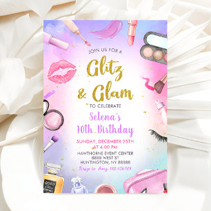 Glitz Glam Glamour Wellness-Center Party Girl Make Einladung
