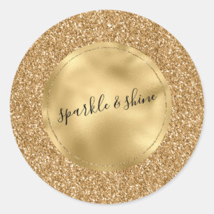 Glitz Glam Glitzer Sparkle Personalisiert Runder Aufkleber