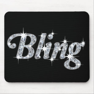 Glitz & Glam Imitate Diamant Blende Design Schwarz Mousepad