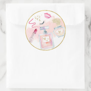 Glitz & Glam Pink Gold Wellness-Center Geburtstag Runder Aufkleber