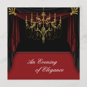 Glitz Glamour Black Tie-Abschlussball-Einladungen Einladung