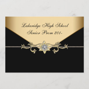 Glitz Glamour Black Tie Schulball Einladung
