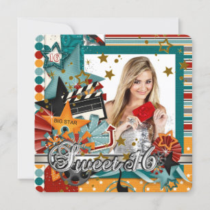 Glitz Glamour Movie Star Sweet 16 Einladungen