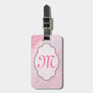 Glitz Glitter Girly Pink Glit Monogramm Reiseanhän Gepäckanhänger