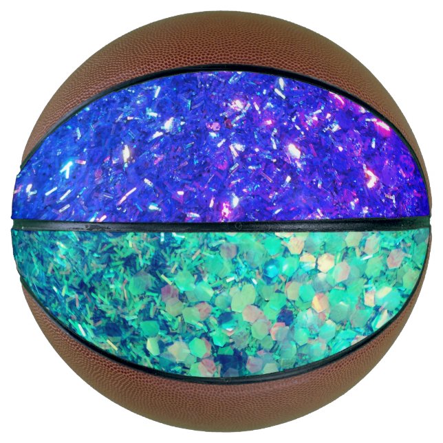 Glitz Glitzer Aqua Lila Basketball (Vorderseite)