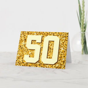 Glitz "Gold" '50' 'Happy Anniversary'-Karte Karte