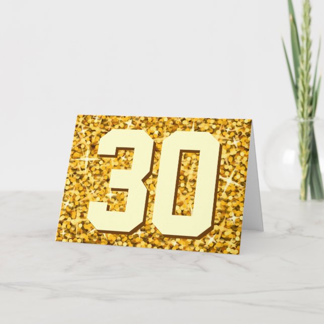 Glitz "Gold" 'Age' 'Happy Birthday' Karte (Vorderseite)