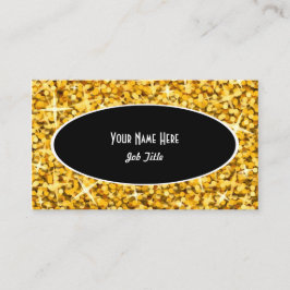 Glitz "Gold" Black Oval Visitenkartenvorlage Visitenkarte