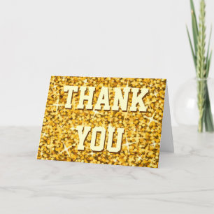 Glitz "Gold" 'Danke' 'Dein Text'-Karte Dankeskarte