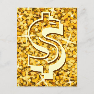 Glitz "Gold" Dollar Postkarte