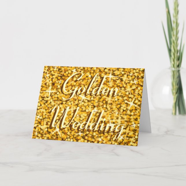 Glitz "Gold" 'Goldene Hochzeit' 'Jubiläumskarte' Karte (Vorderseite)