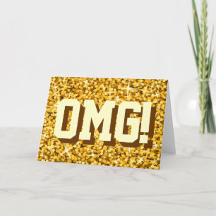 Glitz "Gold" "OMG!" Glückliche Geburtstagskarte Karte