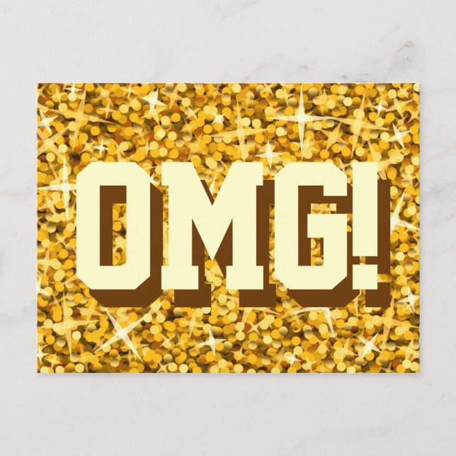 Glitz "Gold" 'OMG' Postkarte (Vorderseite)