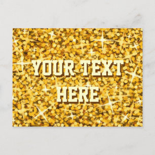 Glitz "Gold" Postkarte "Dein Text"