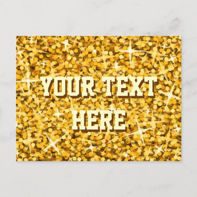 Glitz "Gold" Postkarte "Dein Text" (Vorderseite)