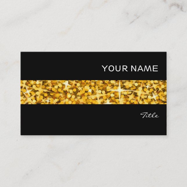 Glitz "Gold" Strip Visitenkarte schwarz (Vorderseite)
