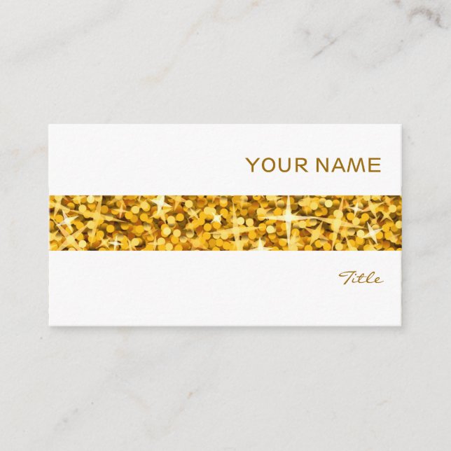 Glitz "Gold" Strip Visitenkarte weiß (Vorderseite)